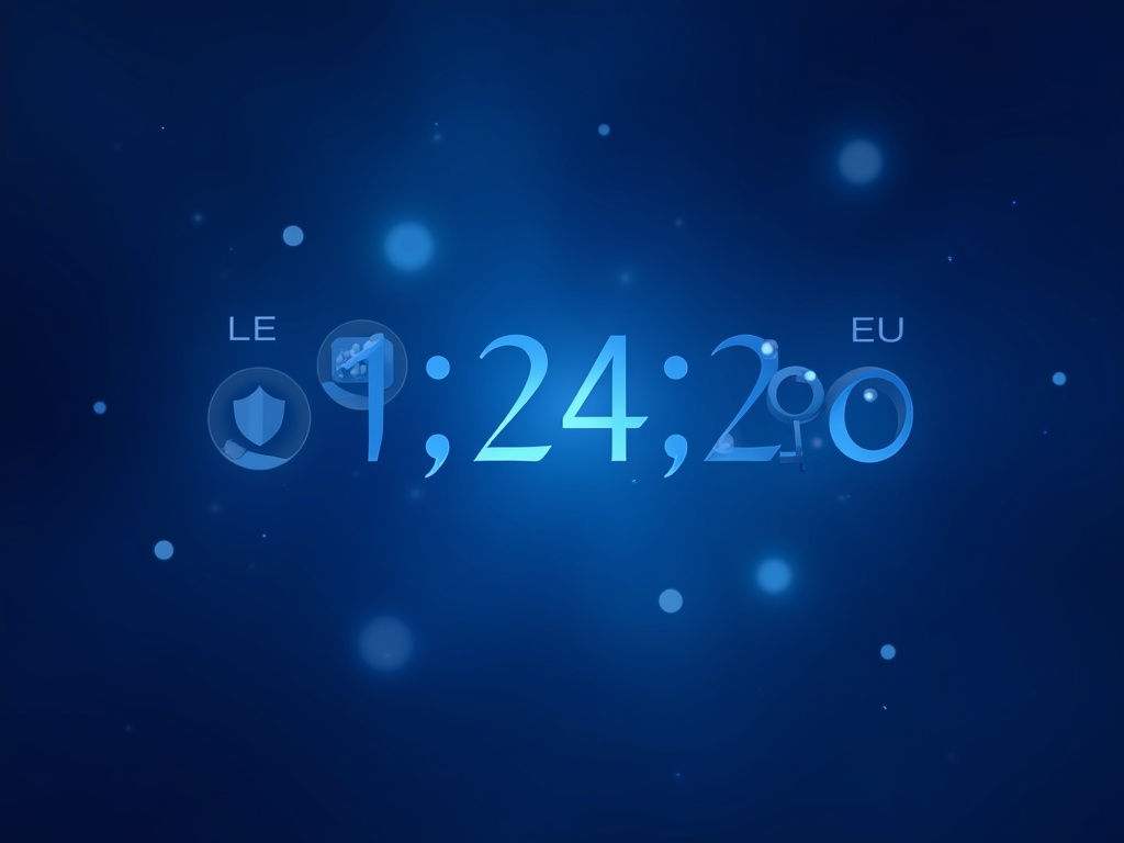 Visualizzazione editoriale del countdown AI Act 2026 con documenti normativi digitali