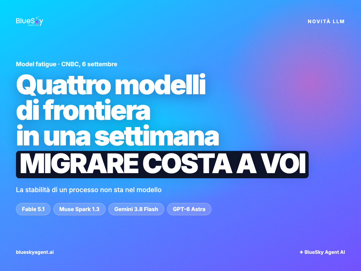 Model fatigue: quattro modelli di frontiera in una settimana, migrare costa a chi compra