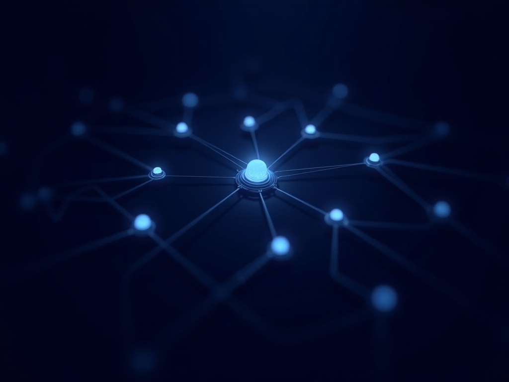 Nodi AI interconnessi che rappresentano orchestrazione intelligente e routing tra modelli LLM
