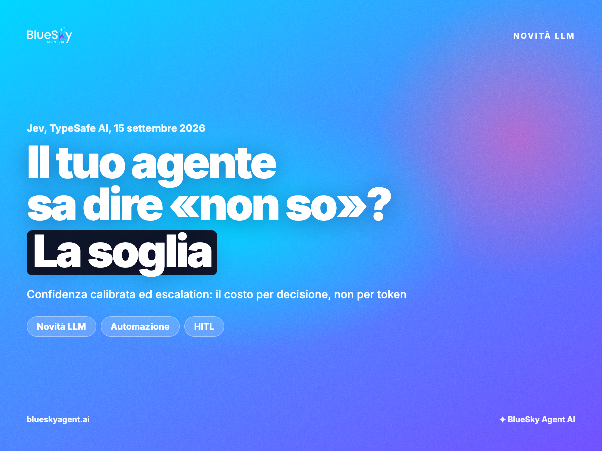 Il tuo agente sa dire non so? Confidenza calibrata, soglia ed escalation